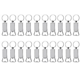 Geieold 20 Pieces Sublimation Blank Keychains, Metal Bottle Opener, Empty Keychains, Gift for Her Husband