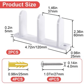 Lekgavd 2 Pack Sliding Closet Door Floor Guide, Universal 1-3/8" Thick Closet Door Guides for Floor with 4 Screws, ABS Plastic Sliding Door Hardware for Kitchen Bathroom Cabinets- White