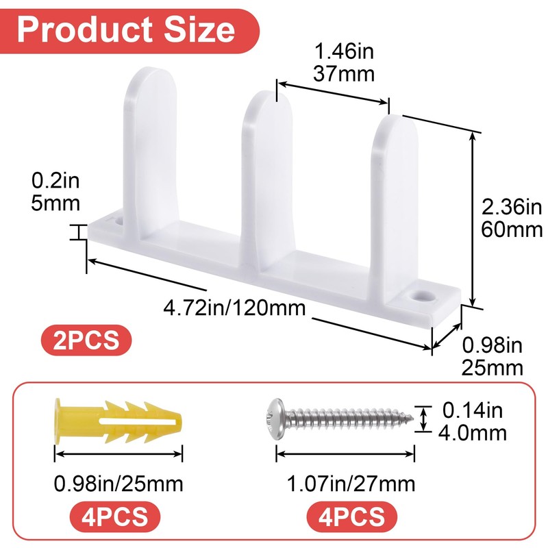 Lekgavd 2 Pack Sliding Closet Door Floor Guide, Universal 1-3/8"