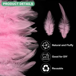 M METERXITY 300-Pack Saddle Hackle Rooster Feather, 3-6 Inch / 8-15cm Bulk Natural Fluffy Feathers for Crafting/Wedding/Dream Catcher/DIY Crafts Decorations [Pink]
