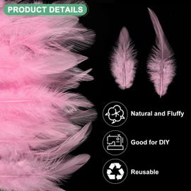 M METERXITY 300-Pack Saddle Hackle Rooster Feather, 3-6 Inch / 8-15cm Bulk Natural Fluffy Feathers for Crafting/Wedding/Dream Catcher/DIY Crafts Decorations [Pink]