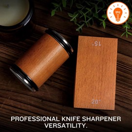 Professional Knife Sharpener Set with Diamond & Ceramic Grinding Discs, 15/20 Degree Angles, Magnetic Holder