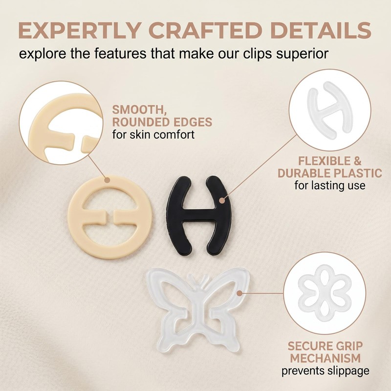 SIVZUMO 28 Pezzi Clip per Reggiseno Ganci per Bretelle Antiscivolo,