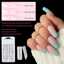 Poly Extension Gel Nail Kit, Poly Nail Gel Kit for Toes Square Poly Nail Gel Kit Toenails Dual Forms Reusable, With Slip Solution Dual Nail forms, Nail Clips, Nail Starter Kit, Home Manicure Set