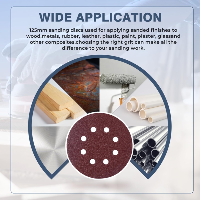 MIDO Professioanl Abrasive 125mm Sanding Discs 80 PCS 80 Grit