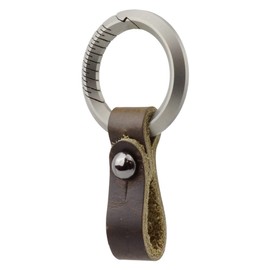 KOYOKOMA Keychain, Titanium Alloy, Genuine Leather Belt, Carabiner, Ring, Smart Key, Keys, Small, Lightweight, Men's