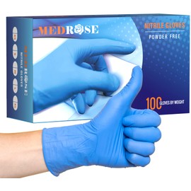 MedRose Large Nitrile Gloves - 100 Count Disposable Gloves Latex Free - Powder Free Non-Latex Gloves, Medical Exam Glove