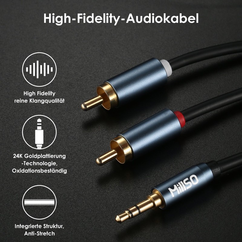 Millso 3.5 mm Jack to RCA Audio Cable 3 m