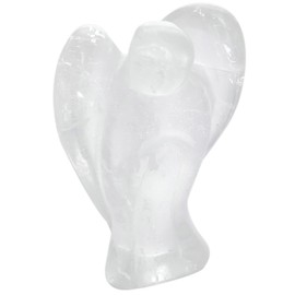Nupuyai Angel Gemstone Guardian Angel Figurine Crystal Pocket Angel Healing Stone Talisman Lucky Charm Angel Statue Fengshui Decoration (Mountain Crystal)