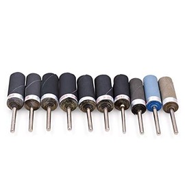 Vogueing Tool 10pcs Sandpaper Polishing Burs 2.35mm Shank Sandpaper Sanding Head Woodworking Polishing Tool for Teeth Carving Metal Working Woodworking