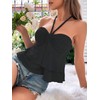 AKLOPVII Women Y2k Peplum Ruched Crop Tank Tops Cute Open