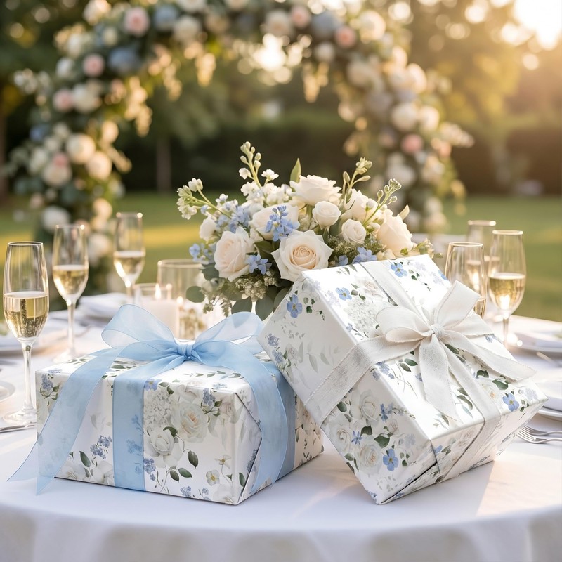 WRAPLULU Floral Wedding Wrapping Paper Roll - 17.5 Inches *