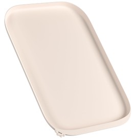 Silicone Dog Food Mat with Side Pocket & Hook Hole, Soft Raised Edges, Easy Clean Waterproof Non-Slip Pet Feeding Mat for Cats and Dogs Water Bowl, Pets Accessories(18"x12",Natural Tan)