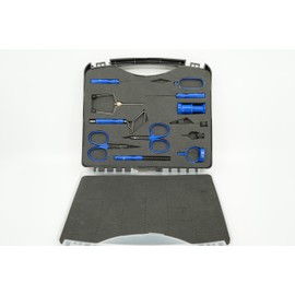 Fly Tying Tool Kit, Comprehensive Set with Case, Scissors, Bobbin, Bodkin, Whip Finisher, Hackle Plier, Hair Stacker