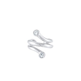 Elli Earrings Ear Cuff Single Crystals 925 Silver, Sterling Silver, Crystal