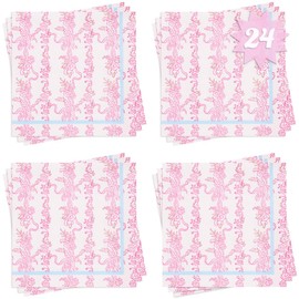xo, Fetti Pink Romantic Paper Napkins - 3-ply, 25 pcs | Bachelorette Decorations, Birthday Party Tablescape, Bridal Shower Linens, Coquette Cocktail Decor
