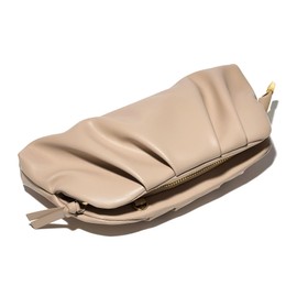SWEETV Dressy Vegan Leather Clutch Purse for Women Formal, Soft Pleated PU Evening Clutch for Weddings, Proms, Cocktail-Gemma