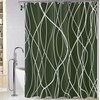 M&W DAS DESIGN Polyester Fabric Shower Curtain with Lines, Anti-Mould,
