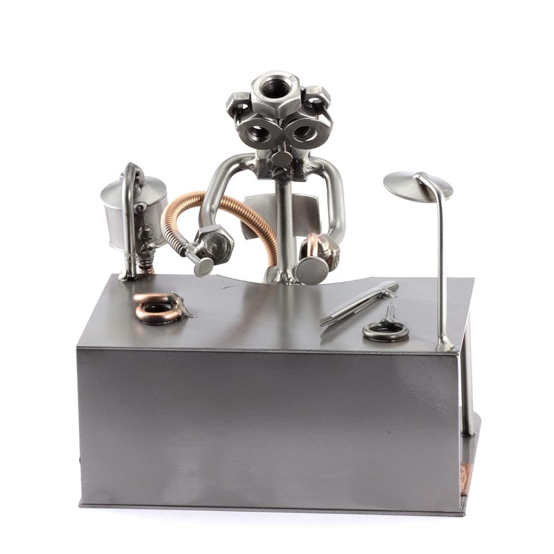 Steelman24 I Nuts and bolts sculpture Goldsmith I Handmade ornaments
