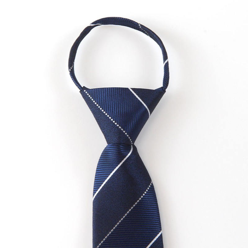 The Shirt Studio Navy Two-Tone Stitch Stripe Self-Tie Necktie