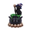 Nemesis Now Spook Witches Familiar Black Cat and Bubbling Cauldron