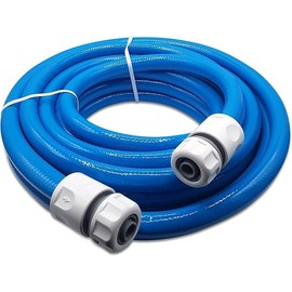 AP Supplies 4meter Blue Water Hose 1/2inch - 3ply Water Hose - Premium Food Grade Water Hose with Hose Connector Set for Caravan, Motorhome and Boat. Standard Click-Lock Type Connectors