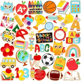 DTOFOOT 36Pcs Back to School Enamel Pins Bulk Welcome Back to School Gifts for Teacher Student First Day of School Brooch Lapel Pins for Clothes Backpack Accessories School Classroom Party Favors