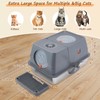 Ownpets Stainless Steel Litter Box, 180°Flip-XL Enclosed Cat Litter Box