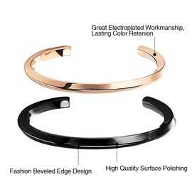 OIDEA Pair of stainless steel bracelets: 2 pieces partner curb chain couple bracelet bracelets with engraving bangle gift for lovers women men couples bangle open shiny, Stainless Steel, without stone