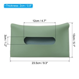 PATIKIL Car Tissue Holder, PU Leather Rectangle Napkin Paper Towel Dispenser Box Case with Elastic Strap for Car Sun Visor Seat, Green