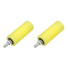 sourcing map 2Pcs Slide Gate Guide Roller, 4.72" Nylon Rollers Gate Support Assembly, Universal Door Pulley Wheels for Sliding Rolling Gate, Electric Door, Beige