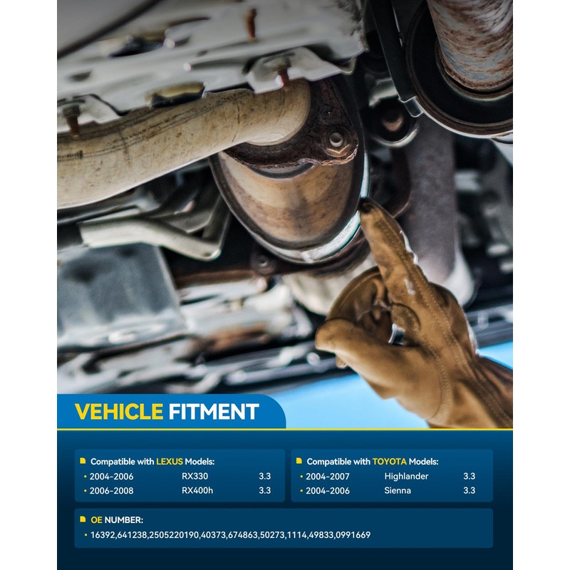 PHILTOP Front Left High FLow Stainless Steel Catalytic Converter Kit