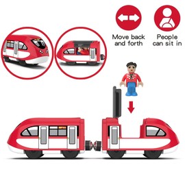 TOPLIVING Battery Operated Locomotive Train (Magnetic Connection) - Powerful Engine Bullet Train Compatible with Thomas, Brio, Chuggington