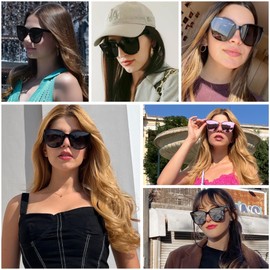 IGnaef Oversized Cat Eyes Sunglasses for Women Polarized & UV Protection, Trendy Large/Big Cateye Sunnies IF1627