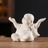 Houlu Small White Laughing Buddha Statue for Home Decor, Ceramic