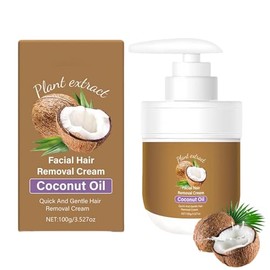 Coconut Oil Facial Hair Removal Cream, Coconut Oil Hair Removal Cream, Gentle, Effective and Moisturising, Body Hair Growth Inhibitor for Face, Armpits, Lips (1)