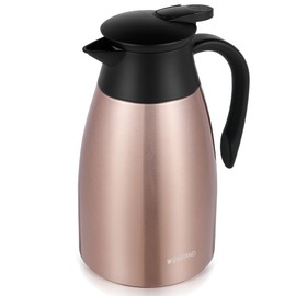WYHVAND 51Oz Coffee Carafe Insulated, Stainless Steel Coffee Carafes for Keeping Hot, Dustproof Thermal Carafes for Home Party/Work (Copper,1.5L)