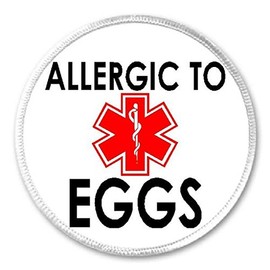 Allergic To Eggs - 3" Sew/Iron On Patch Allergy Medical Warning