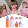 JINJUMEI 4 Stück Puppenflasche Mit Milch und 2 Stück Puppenschnuller,