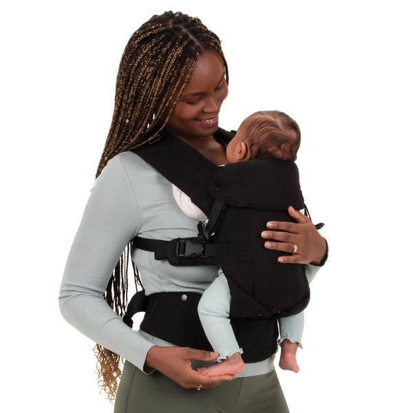 Beco Gemini Baby Carrier Newborn to Toddler - 100% Cotton Baby Body Carrier, Baby Carrier Backpack & Baby Front Carrier with Adjustable Seat, Ergonomic Baby Holder Carrier 7-35 lbs (Metro Black)