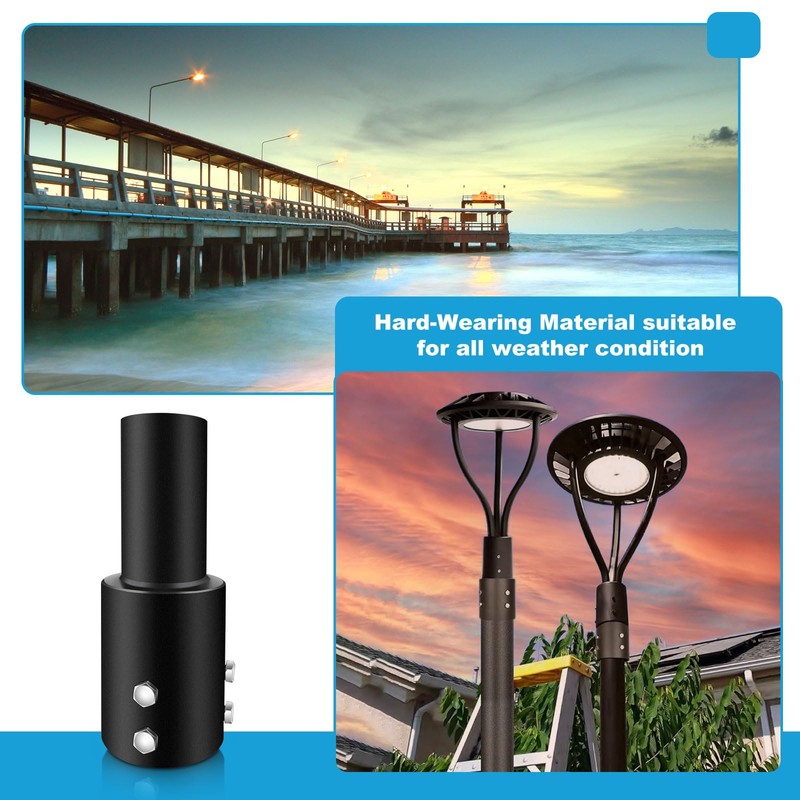 Koiyingnote 3 Inch Round Pole Tenon Adapter for Light Pole,