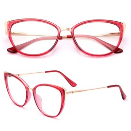 Blue Light Filter Glasses Anti Blue Light Computer Glasses PC Gaming Glasses TV Blue Filter Glasses Anti Eye Fatigue for Women and Men, 32013-red