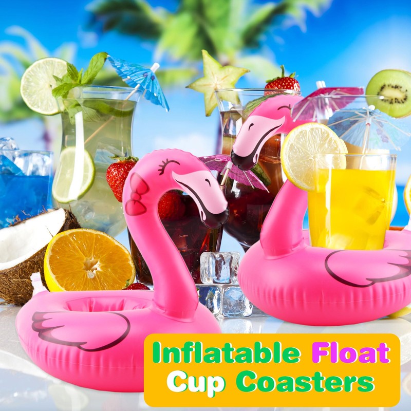 Octaday 20 Pcs Inflatable Flamingo Drink Holders for Pool Party
