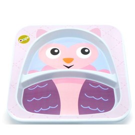 Oops Weaning Plate with Compartments 6+ with Owl, 1pc