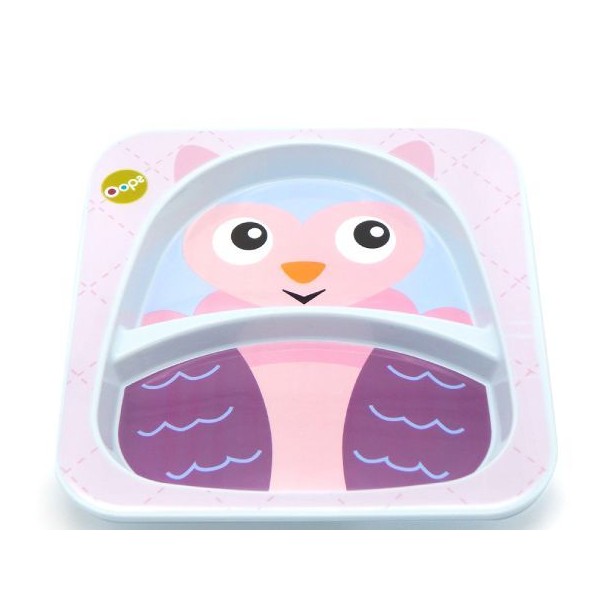 Oops Weaning Plate with Compartments 6+ with Owl, 1pc