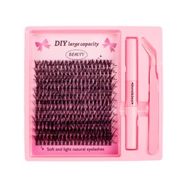 SUNZWO Cluster Lashes Kit 240pcs - DIY Fluffy Lash Extensions Set, Natürliche & Dramatische Stile, Umweltfreundliches Material, für Anfänger & Make-up-Künstler, Ideal für Reisen, Geschenke & Daily