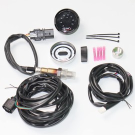 QHQSQC 30-4110 Wideband Gauge Controller AFR O2 Air Fuel Ratio 2 1/16" 52mm with 4.9 LSU Sensor WideBand A/F O2 Controller Gauge Kit