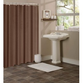 Dainty Home Hotel Collection Waffle Weave Shower Curtain, 70" x 72", Chocolate