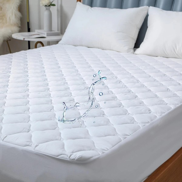 Kingnex Quilted Waterproof RV Short Queen Mattress Protector Pad (60