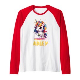 Adley Merch Unicorn Design Raglan Baseball Tee